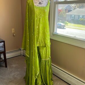 Green apple color sharaara suit with Dupatta